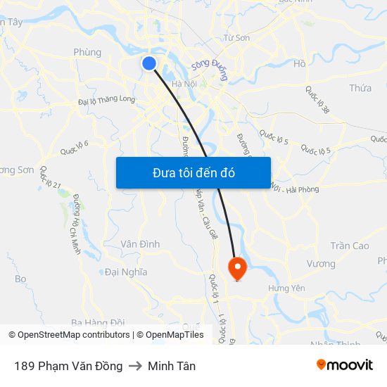 189 Phạm Văn Đồng to Minh Tân map