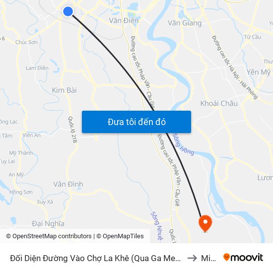 Đối Diện Đường Vào Chợ La Khê (Qua Ga Metro La Khê) - 405 Quang Trung (Hà Đông) to Minh Tân map