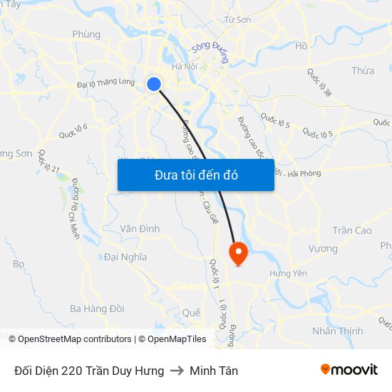 Đối Diện 220 Trần Duy Hưng to Minh Tân map