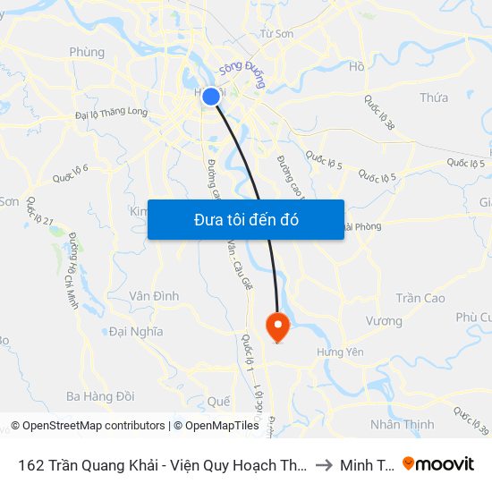 162 Trần Quang Khải - Viện Quy Hoạch Thủy Lợi to Minh Tân map