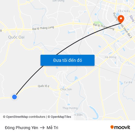 Đông Phương Yên to Mễ Trì map