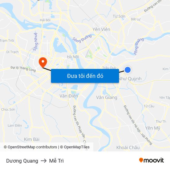 Dương Quang to Mễ Trì map