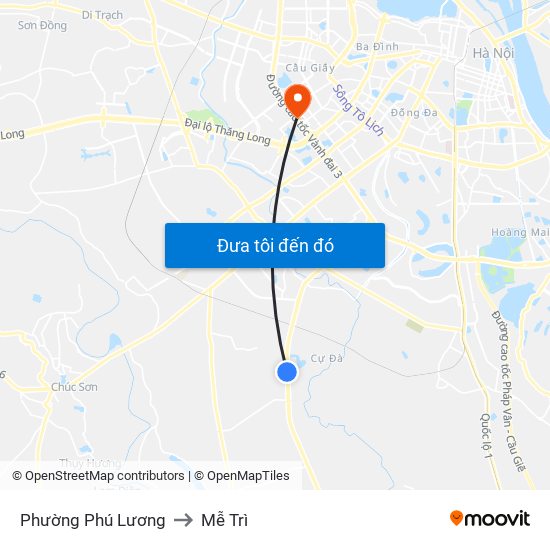Phường Phú Lương to Mễ Trì map