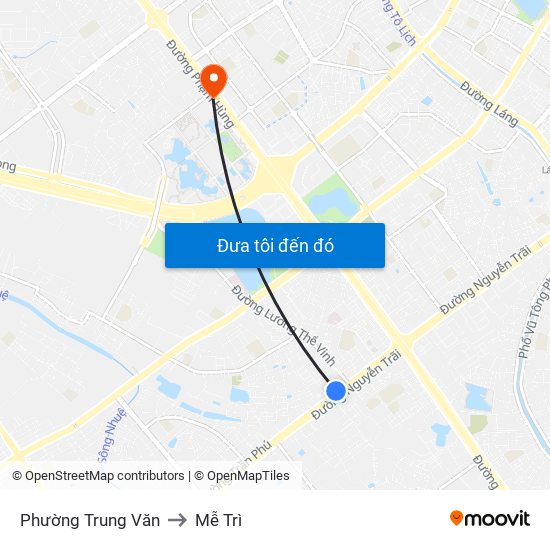 Phường Trung Văn to Mễ Trì map
