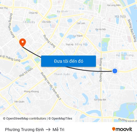 Phường Trương Định to Mễ Trì map