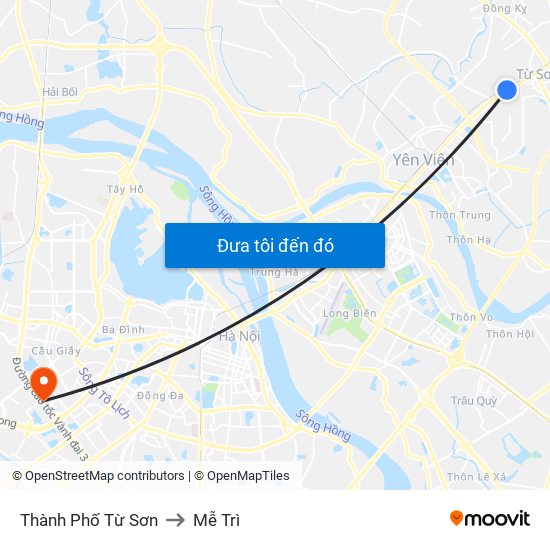 Thành Phố Từ Sơn to Mễ Trì map