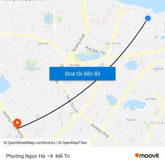 Phường Ngọc Hà to Mễ Trì map