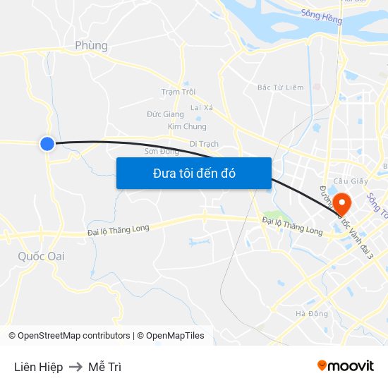 Liên Hiệp to Mễ Trì map