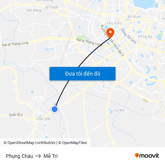 Phụng Châu to Mễ Trì map