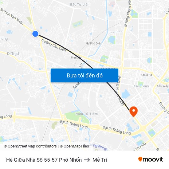 Hè Giữa Nhà Số 55-57 Phố Nhổn to Mễ Trì map