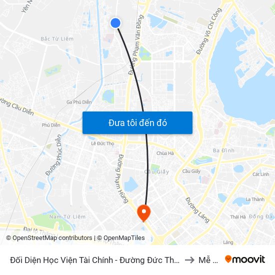 Đối Diện Học Viện Tài Chính - Đường Đức Thắng to Mễ Trì map