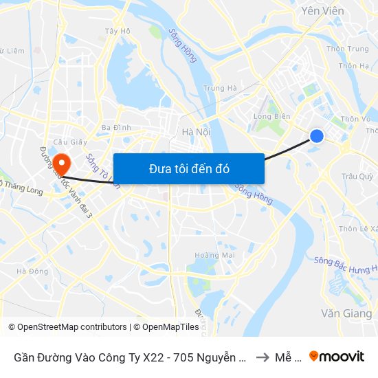 Gần Đường Vào Công Ty X22 - 705 Nguyễn Văn Linh to Mễ Trì map