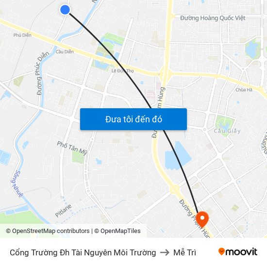 Cổng Trường Đh Tài Nguyên Môi Trường to Mễ Trì map