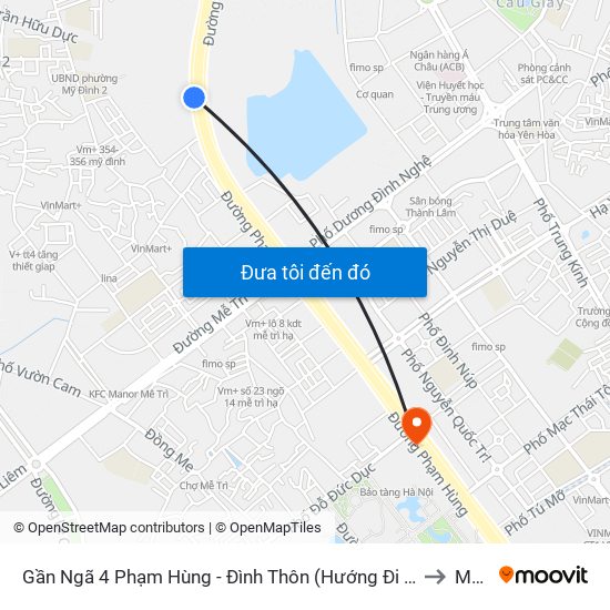 Gần Ngã 4 Phạm Hùng - Đình Thôn (Hướng Đi Khuất Duy Tiến)-Cột Sau to Mễ Trì map