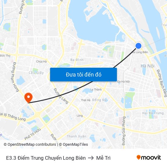 E3.3 Điểm Trung Chuyển Long Biên to Mễ Trì map