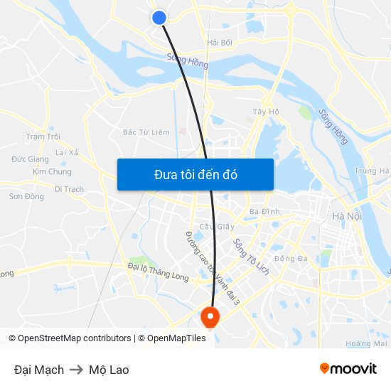 Đại Mạch to Mộ Lao map