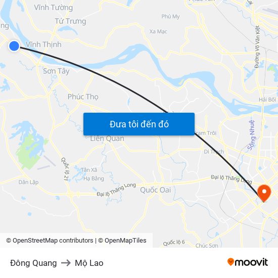 Đông Quang to Mộ Lao map