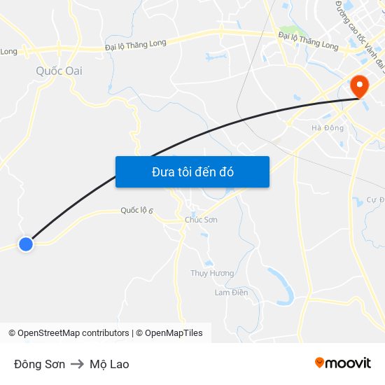 Đông Sơn to Mộ Lao map