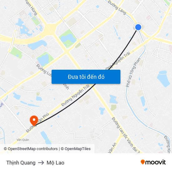 Thịnh Quang to Mộ Lao map