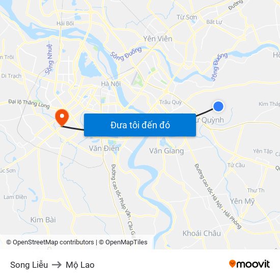 Song Liễu to Mộ Lao map
