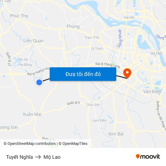 Tuyết Nghĩa to Mộ Lao map