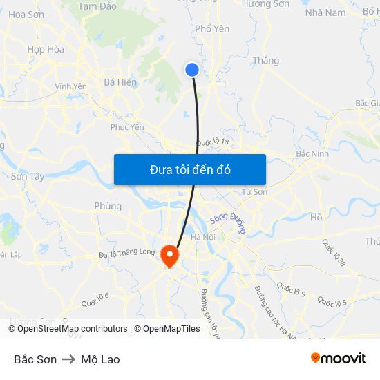 Bắc Sơn to Mộ Lao map