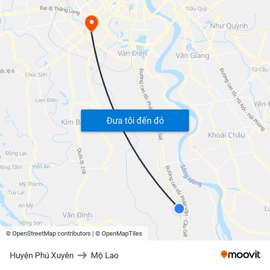 Huyện Phú Xuyên to Mộ Lao map