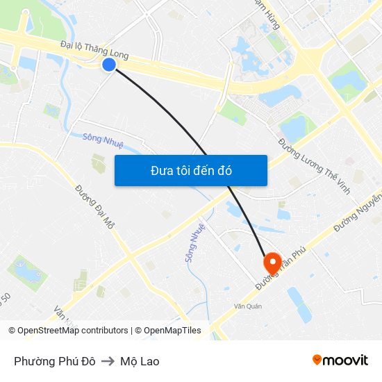 Phường Phú Đô to Mộ Lao map