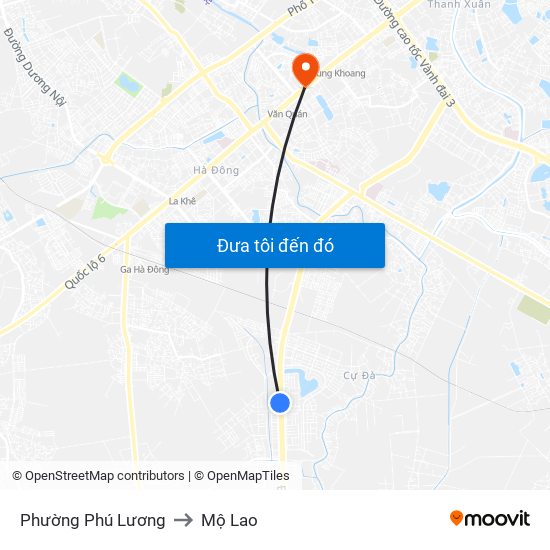 Phường Phú Lương to Mộ Lao map