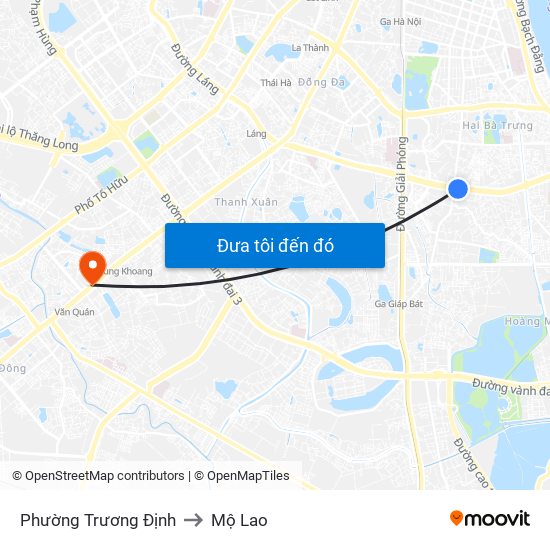 Phường Trương Định to Mộ Lao map