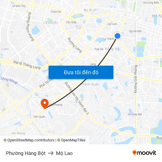 Phường Hàng Bột to Mộ Lao map