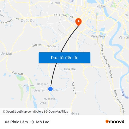 Xã Phúc Lâm to Mộ Lao map