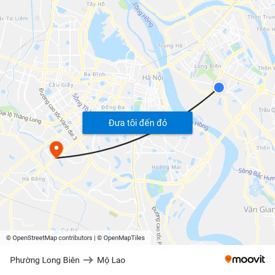 Phường Long Biên to Mộ Lao map
