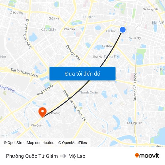 Phường Quốc Tử Giám to Mộ Lao map