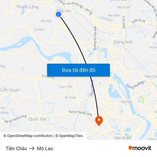 Tiền Châu to Mộ Lao map