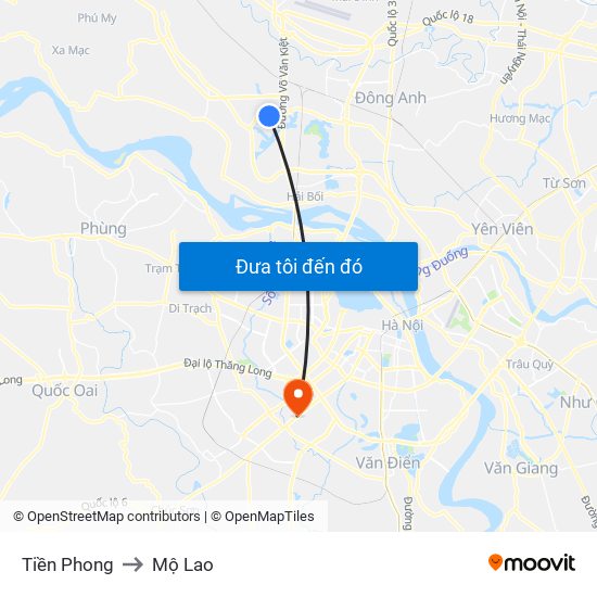 Tiền Phong to Mộ Lao map