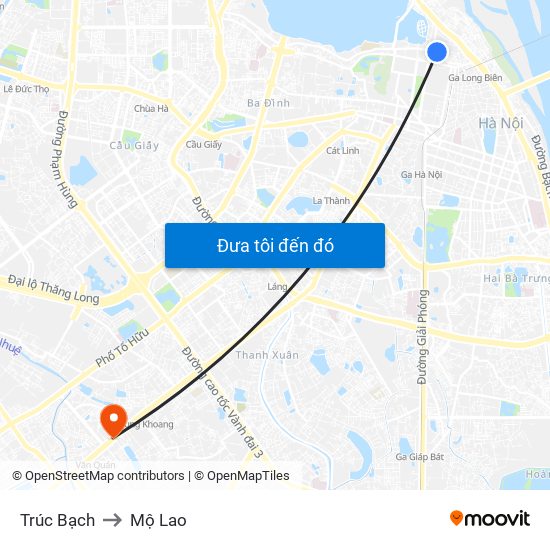 Trúc Bạch to Mộ Lao map