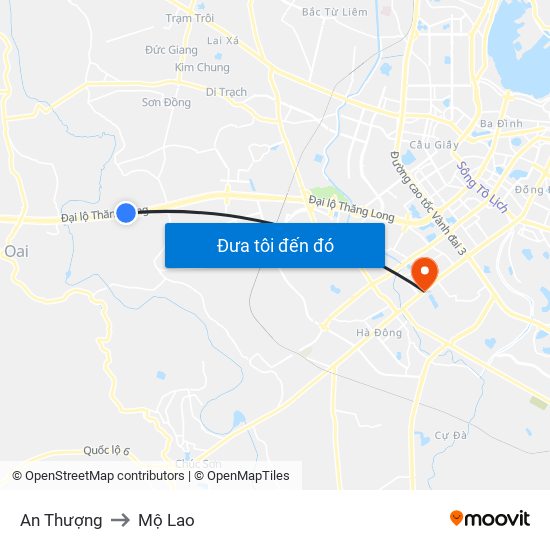 An Thượng to Mộ Lao map