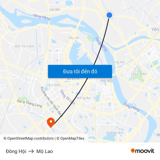 Đông Hội to Mộ Lao map