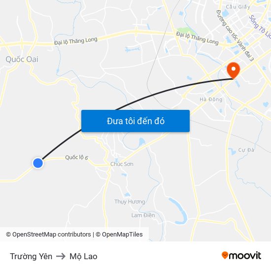 Trường Yên to Mộ Lao map