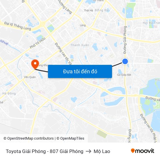 Toyota Giải Phóng - 807 Giải Phóng to Mộ Lao map