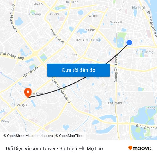 Đối Diện Vincom Tower - Bà Triệu to Mộ Lao map