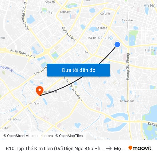 B10 Tập Thể Kim Liên (Đối Diện Ngõ 46b Phạm Ngọc Thạch) to Mộ Lao map