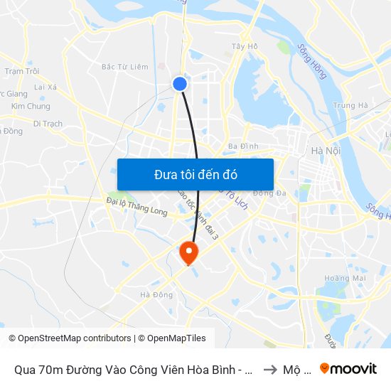 Qua 70m Đường Vào Công Viên Hòa Bình - Phạm Văn Đồng to Mộ Lao map