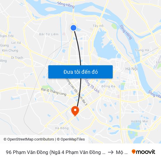 96 Phạm Văn Đồng (Ngã 4 Phạm Văn Đồng - Xuân Đỉnh) to Mộ Lao map