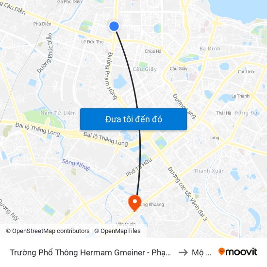 Trường Phổ Thông Hermam Gmeiner - Phạm Văn Đồng to Mộ Lao map