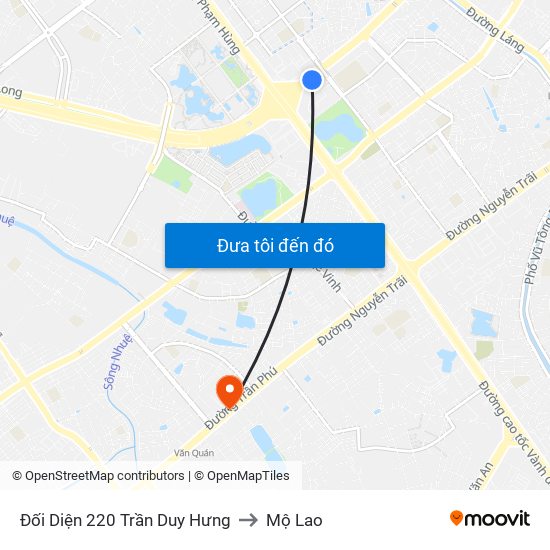 Đối Diện 220 Trần Duy Hưng to Mộ Lao map