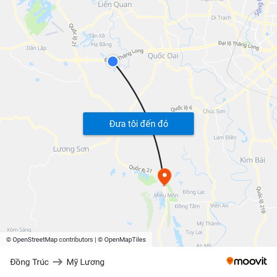 Đồng Trúc to Mỹ Lương map