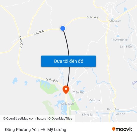 Đông Phương Yên to Mỹ Lương map