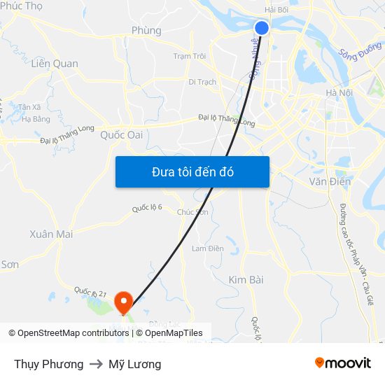 Thụy Phương to Mỹ Lương map